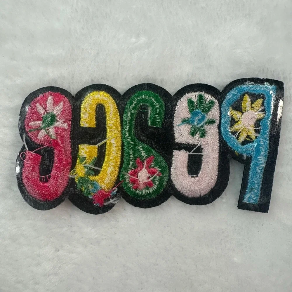 Peace Floral‎ Patch Unisex OS Multicolor New Embroidered Iron On Boho